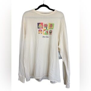 Disney Chip & Dale Long Sleeve Graphic Tee Cream Size Large NWT NEW